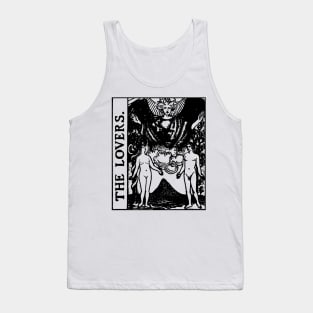 The Lovers Tarot Card Black and White Tank Top